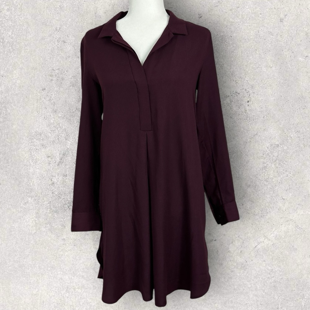 Aritzia Babaton Lee Shirt Dress Purple Size Small‎ Collared Minimalist Shift S